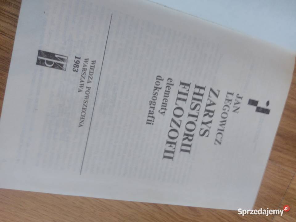 Zarys historii filozofii Jan Legowicz książka Sandomierz