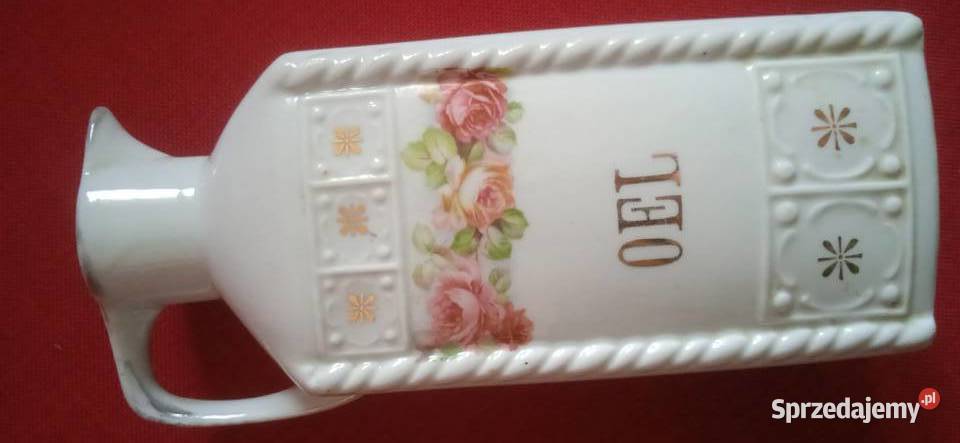 Stary porcelanowy dzbanek do oleju sygnatuta dolnośląskie Świdnica sprzedam