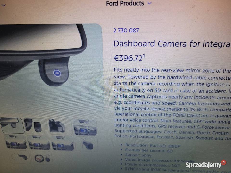 KAMERA PRZEDNIA FORD 2730087 FULL HD1080P SYNC3 Radom
