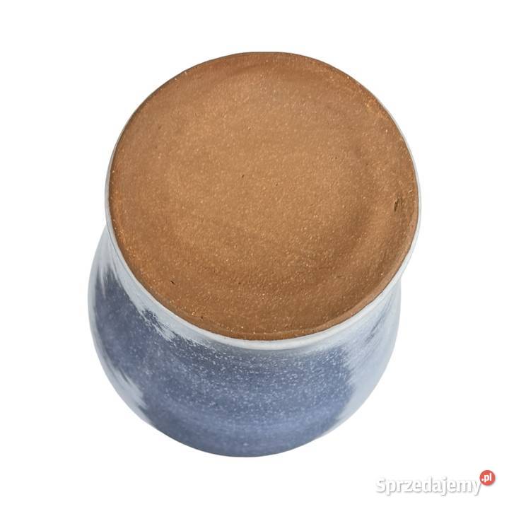 Wazon ceramiczny vintage niebieski szkliwienie Porcelana i szkło Warszawa