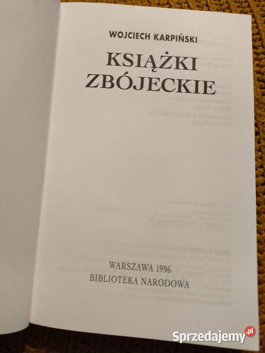 Karpiński Wojciech Książki zbójeckie Warszawa