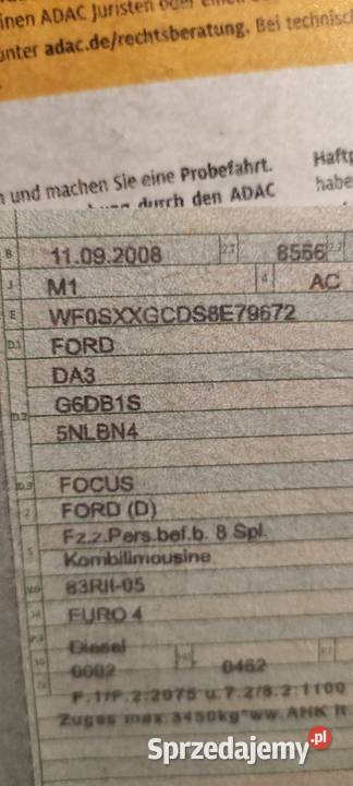 Ford Focus 20TDCi 08r Super stan Xenon 4el szyby centralny zamek