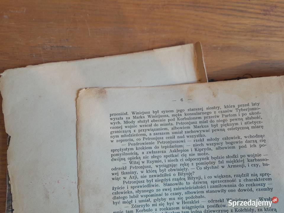 Stara książka Quo Vadis Sienkiewicz stare