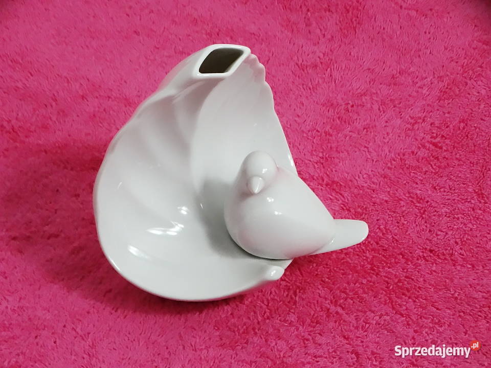 Porcelanowy wazonik figurka Ptaszek Wazony