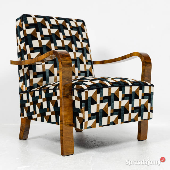 Fotel Modernizm Ar Deco Lata 60 te Sygnatura Swarzędz