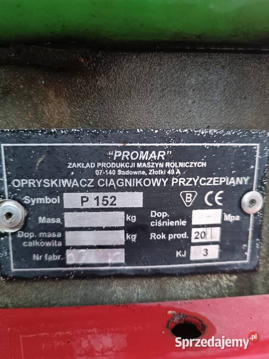 Opryskiwacz 1200 l 15 m belka Promar Krapkowice