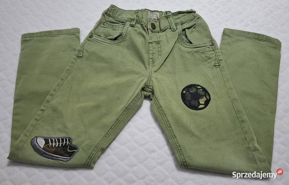 Spodnie chłopięce rurki zielone piłka trampek Czeladź