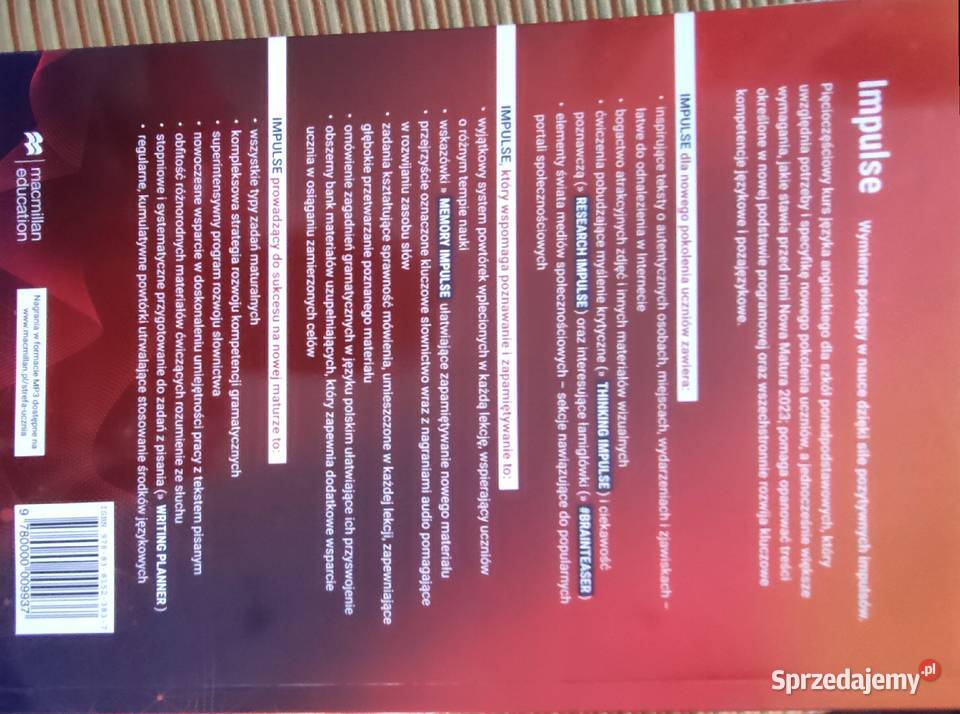 Impulse 2 Podręcznik klasy 2 liceum miękka śląskie Pielgrzymowice sprzedam