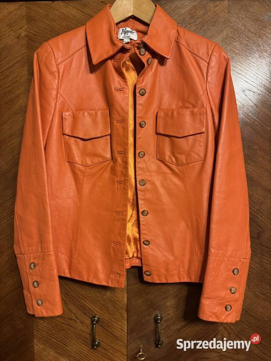 Kurtka ze skóry naturalnej XS pomarańczowa Kurtki i płaszcze Częstochowa