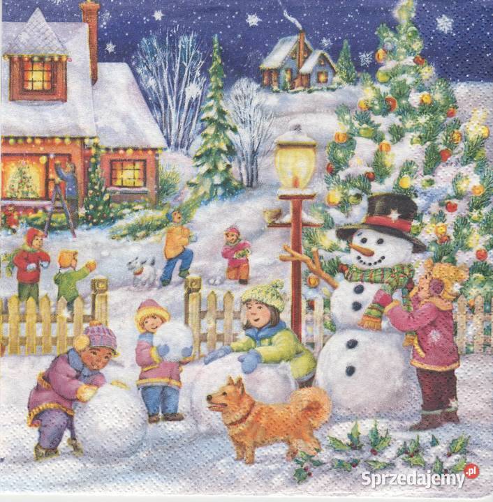 Dekupaż serwetki Mikołaj Boże Narodzenia Choinka Skarżysko-Kamienna sprzedam