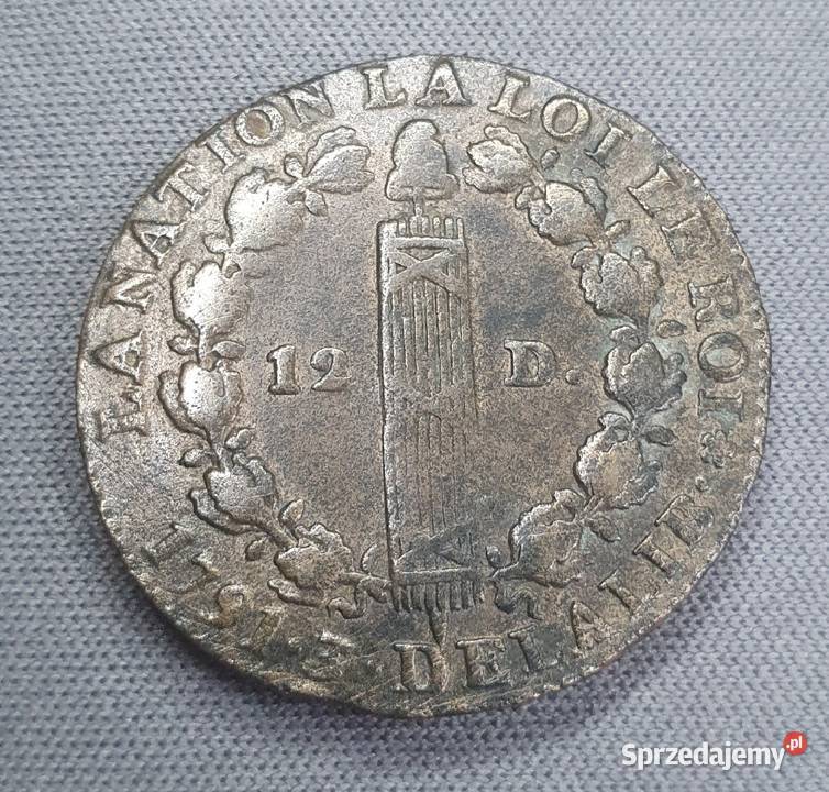 12 Deniers 1791 ALudwig XVI brąz dolnośląskie Wałbrzych