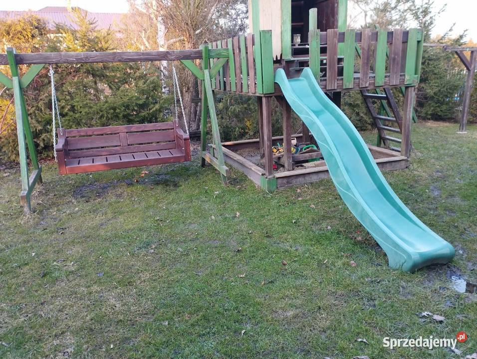 drewniany plac zabaw dzieci solidna konstrukcja Głogów Małopolski