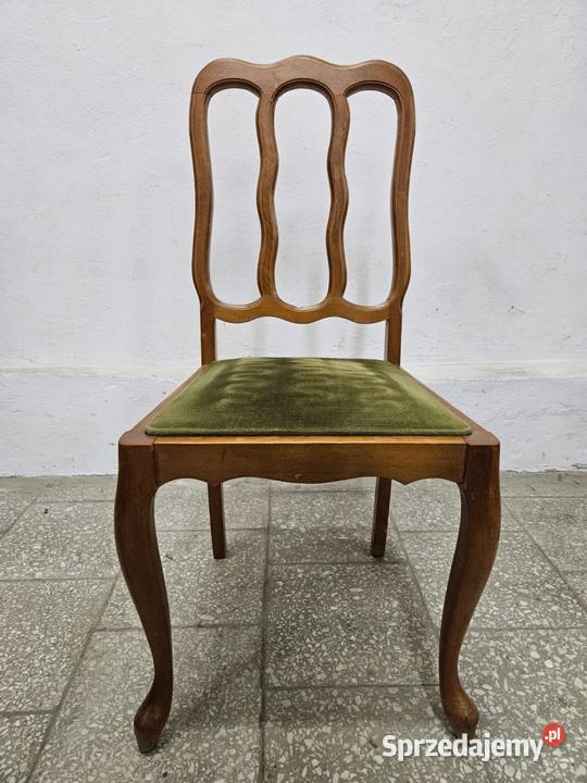 Krzesła ludwikowskie 6 sztuk zielone Nowy Sącz