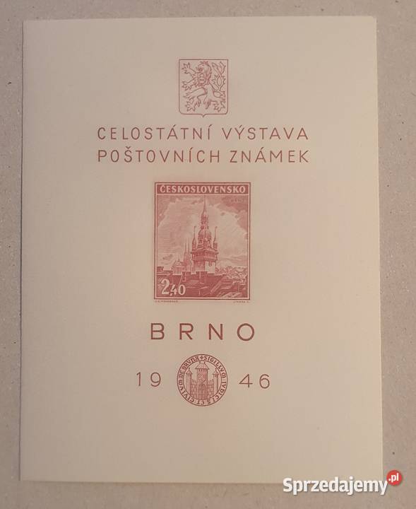 Czechosłowacja Mini Arkusz Brno 1946 Morawy Wałbrzych