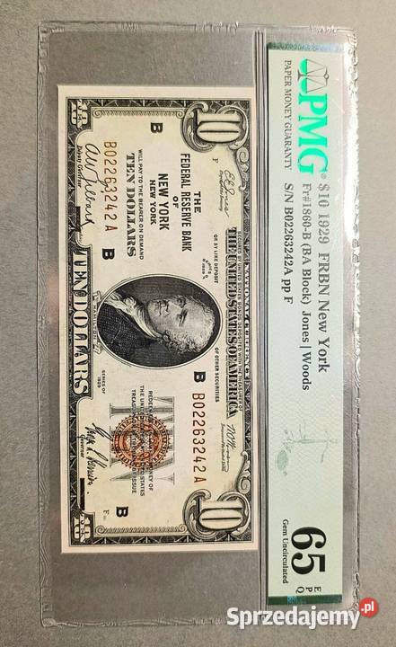 USA 10 Dolarów 1929 r York PMG 65 EPQ WYSOKA Numizmatyka warmińsko-mazurskie Węgorzewo