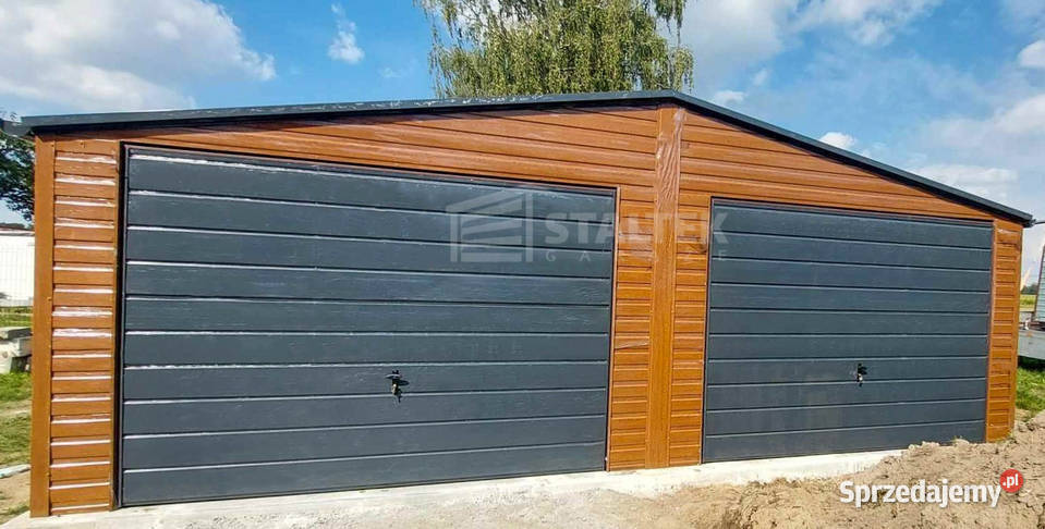 Garaż Blaszany 8x5 2x Brama Uchylna Okno Drzwi Malbork