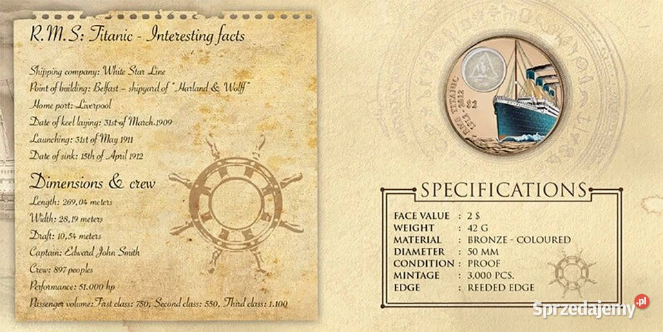 Moneta z koloryzowanego brązu wybita na 100 mazowieckie Warszawa