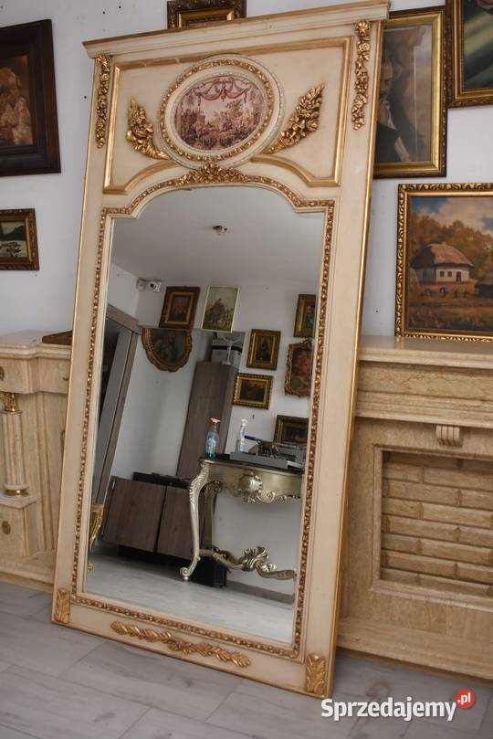 Kryształowe Barokowe Lustro Złoto Kremowe 235 x Kraków