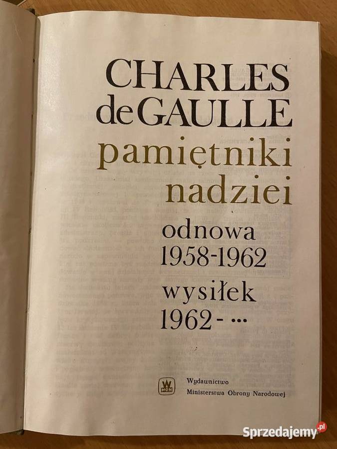 Charles de Gaulle Pamiętniki nadziei Katowice