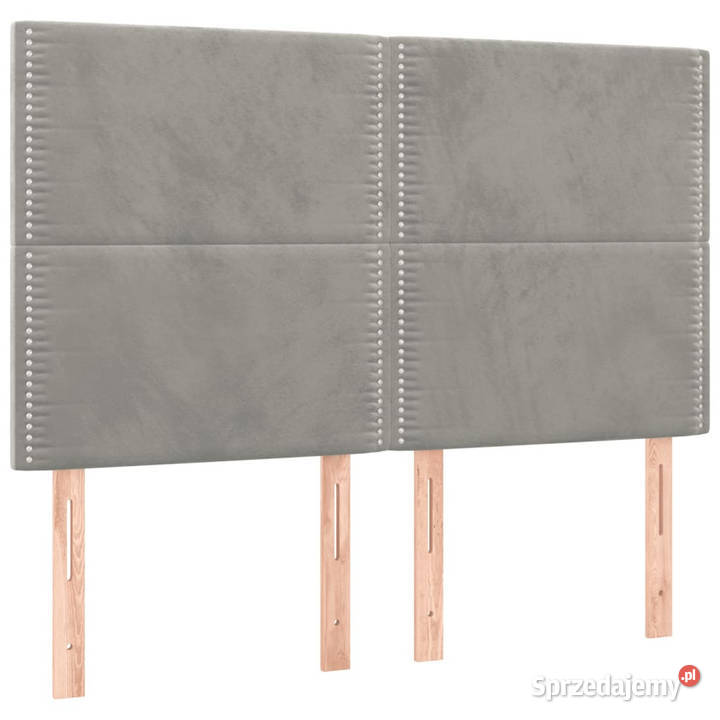 Zagłówek do łóżka z LED jasnoszary 144x5x118128