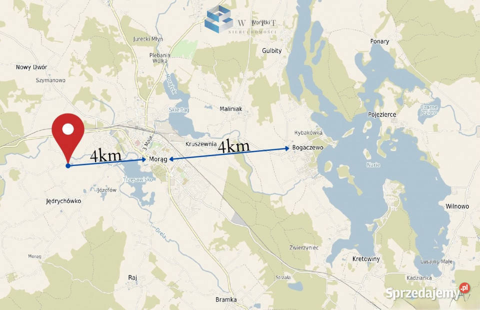 Działka 1200 metrów Jędrychówko warmińsko-mazurskie