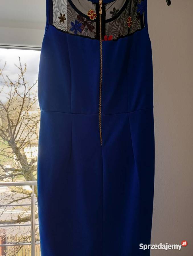 Sukienka w kwiaty niebieski Okrzeja