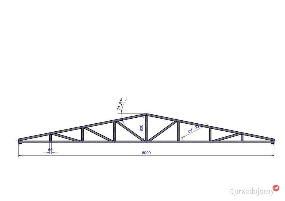 Konstrukcja Stalowa 8x6 m Hala Wiata Garaż Rawa Mazowiecka