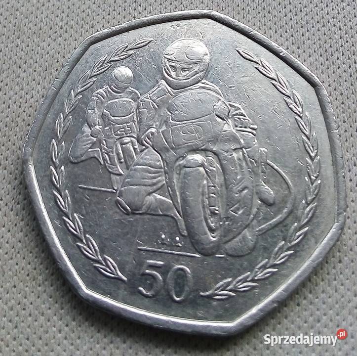 ISLE OF MAN50 PENCE1997 r WYŚCIGI mazowieckie
