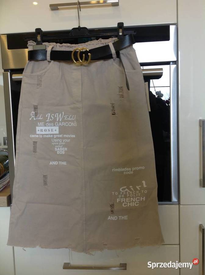 Beżowa Spódnica Jeans Damska SM NOWA Rozmiar 36(S) Nowa Sól