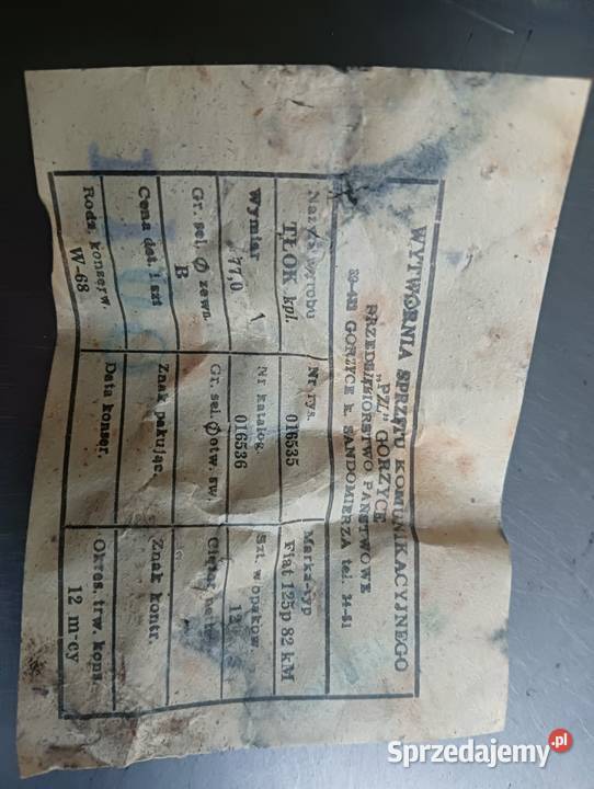 Fiat 125p nowe części oryginał