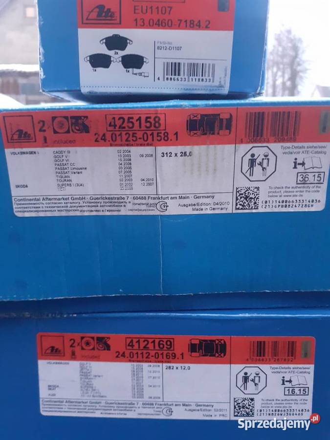Tarcze hamulcoweklocki ATE Skoda Superb VW Audi podlaskie
