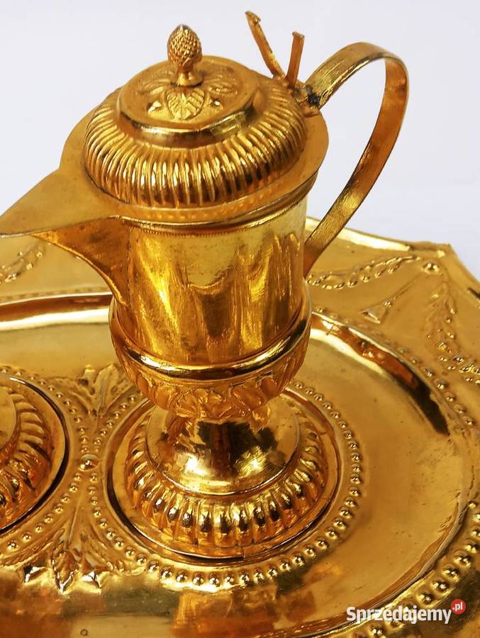 2 Ampułki Liturgiczne Taca 19w Nowa Sól