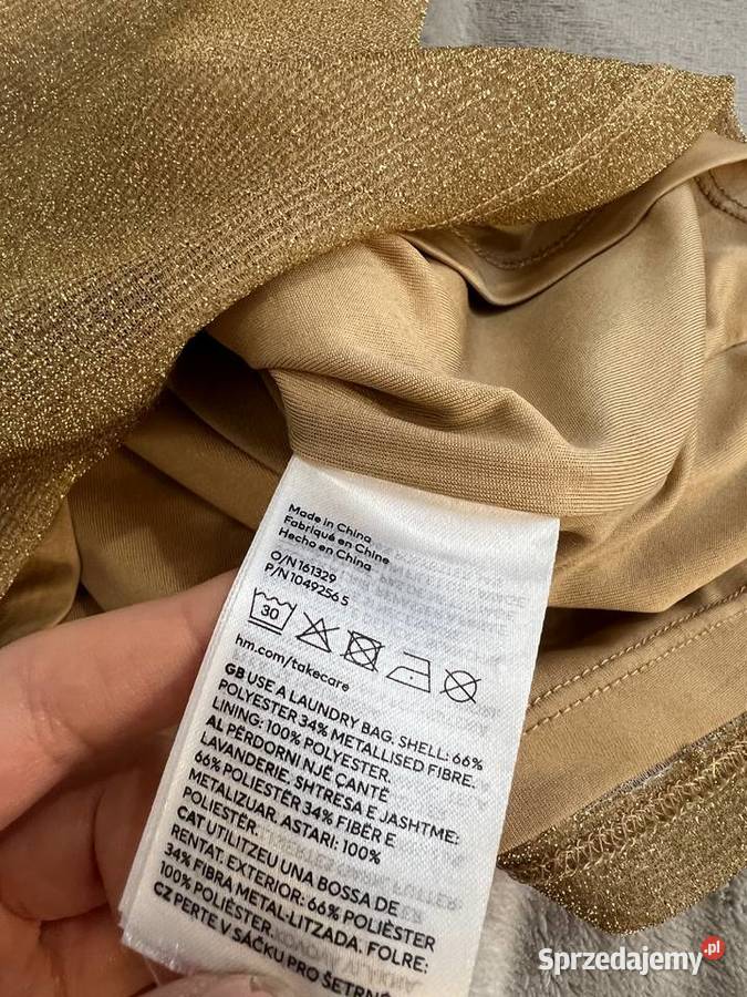 Sukienka krótka imprezowa złota z odkrytymi żółty/złoty Moda i Styl