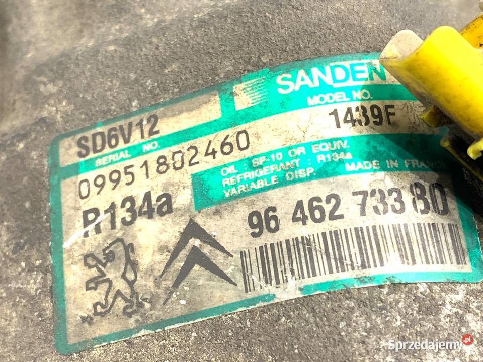 SPRĘŻARKA KLIMATYZACJI CITROEN C3 9646273380 14 sprzedam