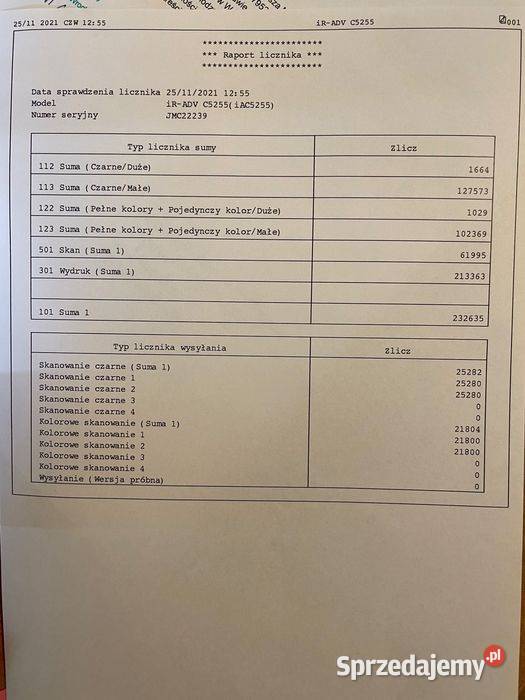 Drukarka biurowa Canon IRADV C5255 Druk w kolorze Wrocław
