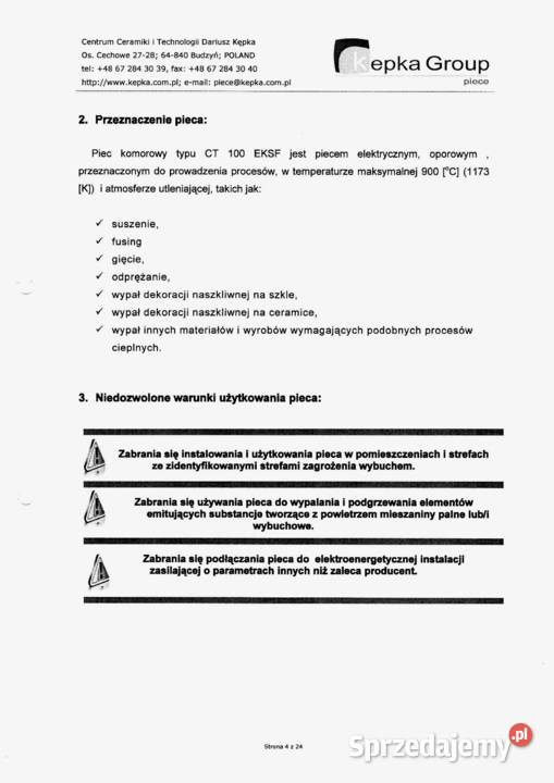 Piec elektryczny komorowy do szkła fusingu Produkcja Świnoujście
