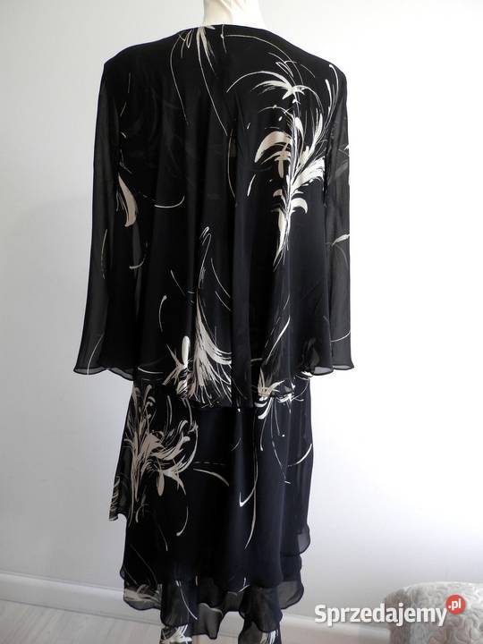 Sukienka z Narzutką Jedwabna 100 Naturalny Rozmiar 44(XXL)