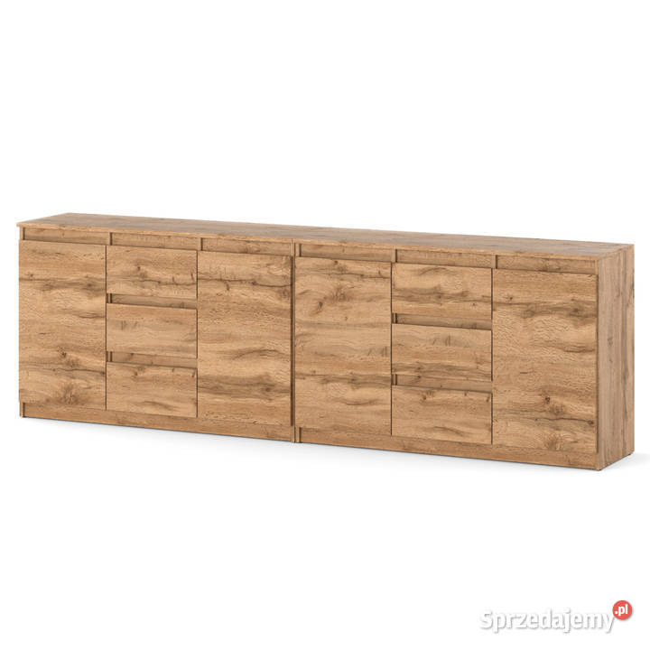 Komoda Drewniana Dąb Wotan Z 6 Szufladami 75cm Elbląg