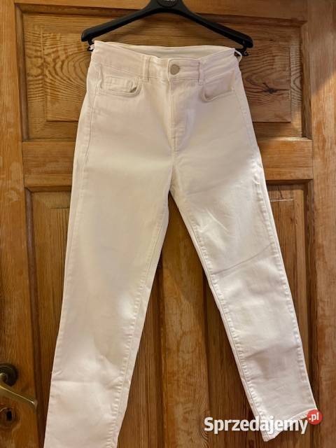 Massimo Dutti jeansy damskie 34 białe spodnie XS Częstochowa