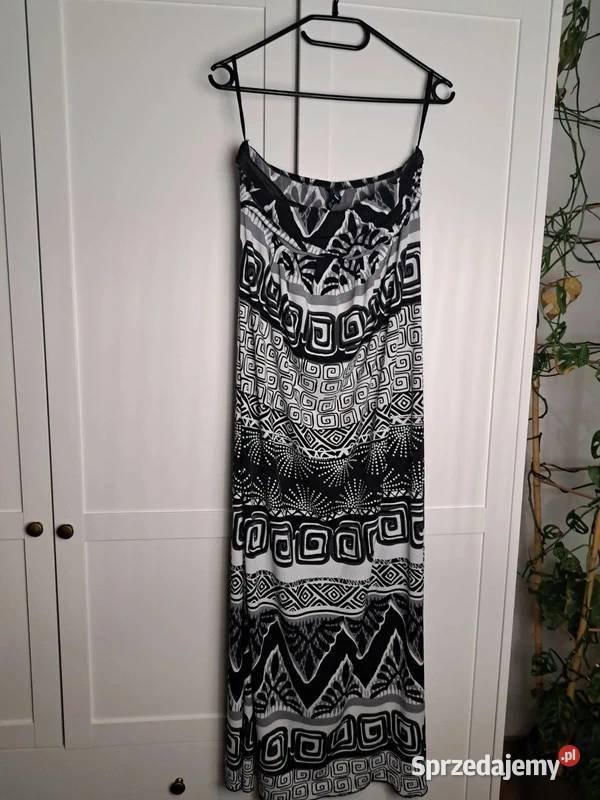 Czarnobiała sukienka maxi Saint Tropez West Rozmiar 40(L) Trąbki Wielkie