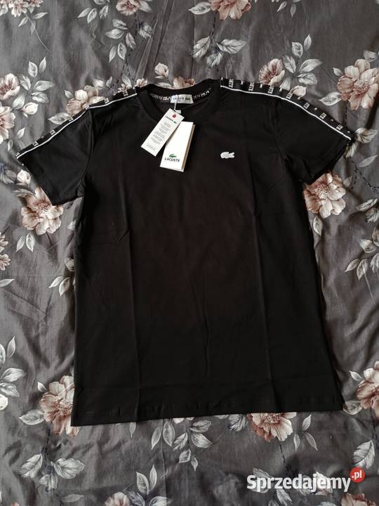 Tshirt bawełniany Lacoste czarny M regular fit Białystok