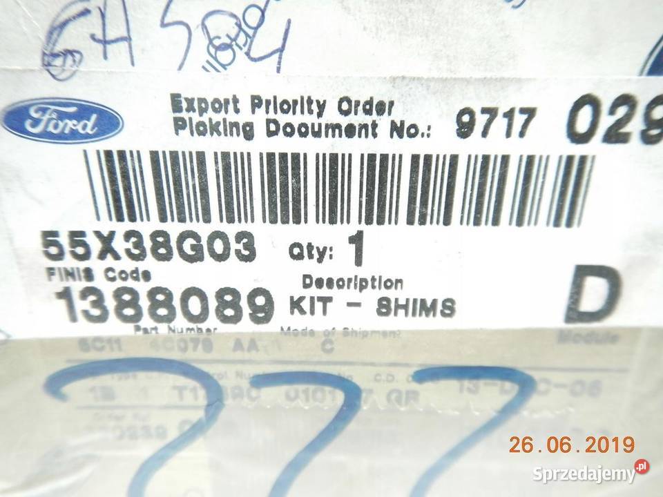 DYSTANSE MOSTU DYFRA FORD TRANSIT 0614 MK6 ASO