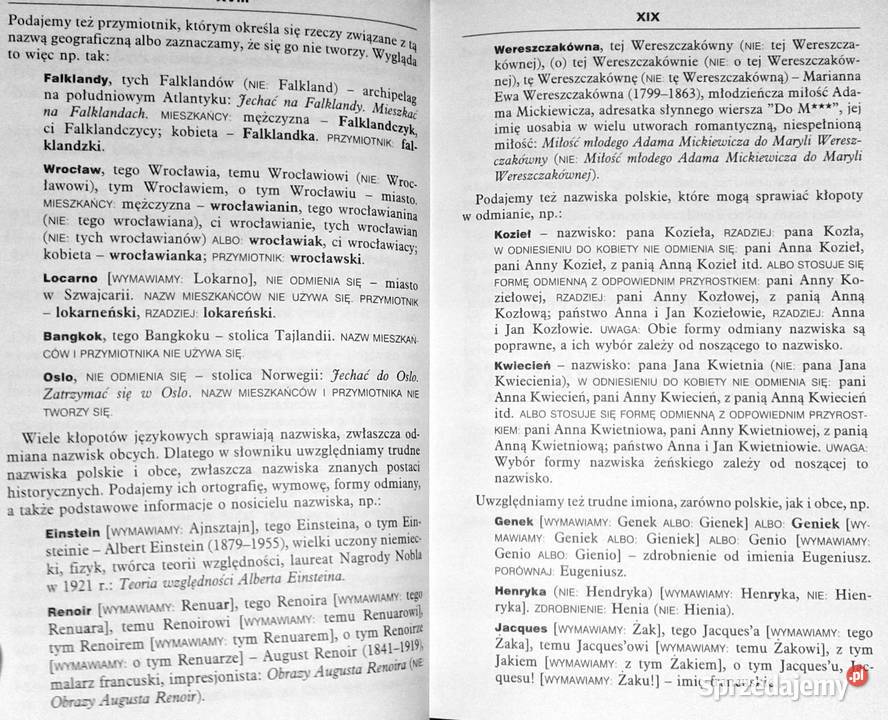 Szkolny słownik poprawnej polszczyzny Magdalena sprzedam