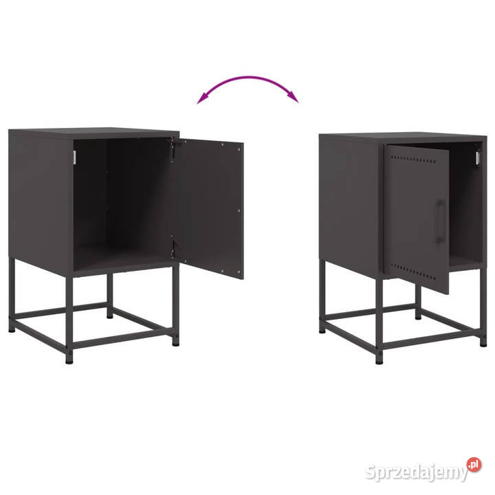 Szafka nocna czarna 36x39x605 stal WM846446 Warszawa