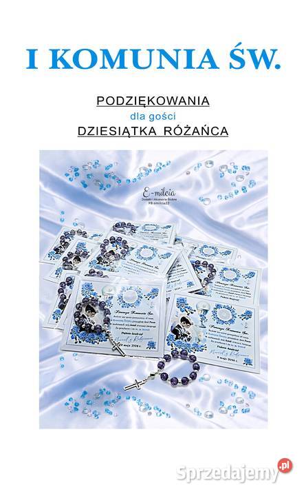 Podziękowania Gości I Komunia Św Chrzest FB lubuskie Zielona Góra sprzedam