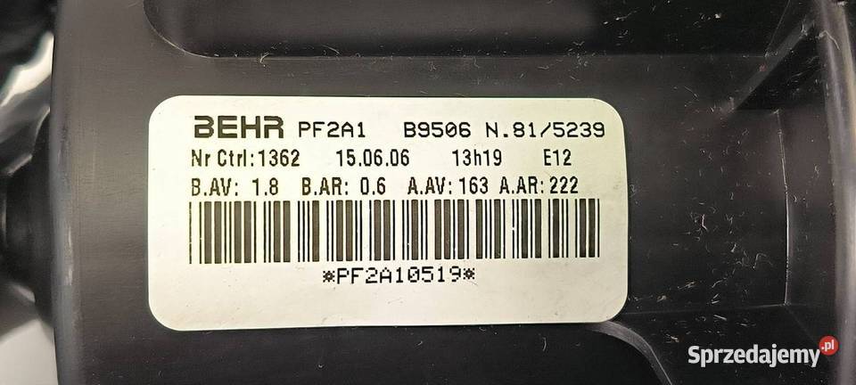 WENTYLATOR KABINOWY PEUGEOT 307 Lipno sprzedam