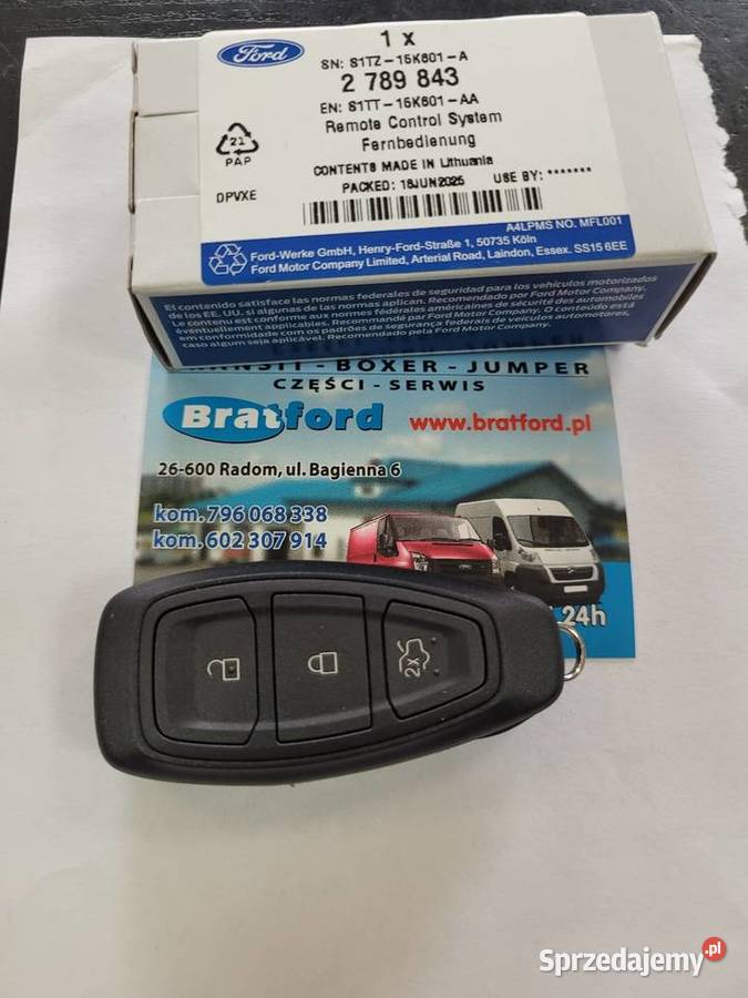 KLUCZ FORD PUMA S1TT15K601AA 2789843 BRATFORD Pozostałe Radom