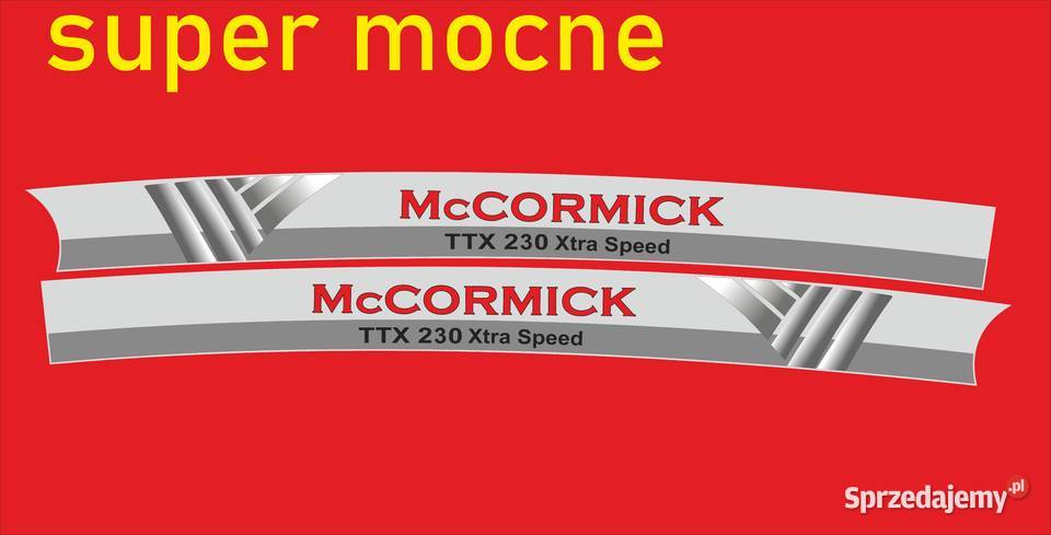 Naklejki Mccormick ttx 230 xtra speed i inne Bydgoszcz sprzedam