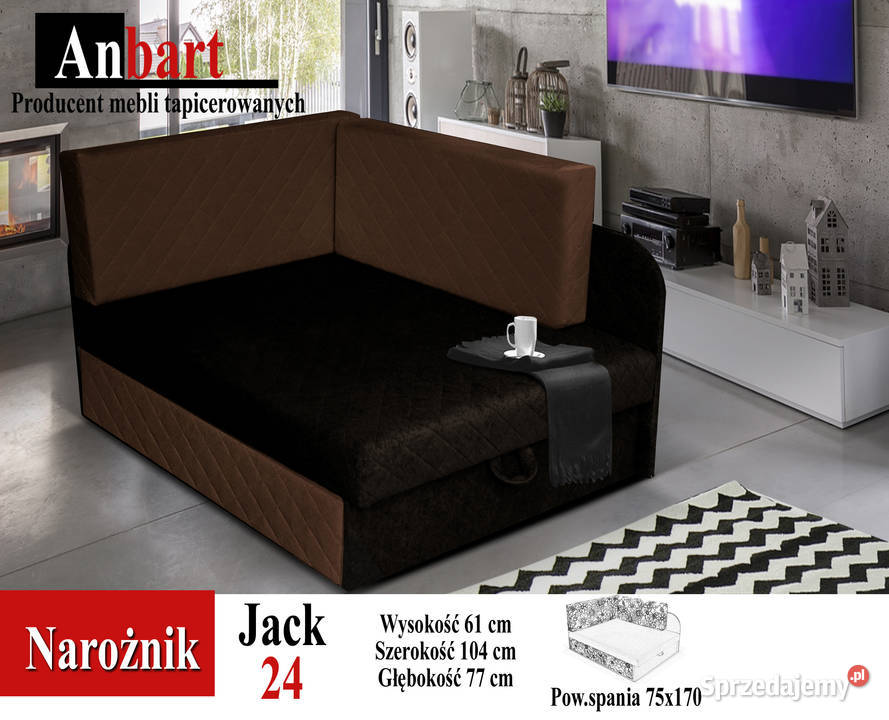 Łóżko narożne dziecka sofa rozkładana 170 75 77cm Kępno