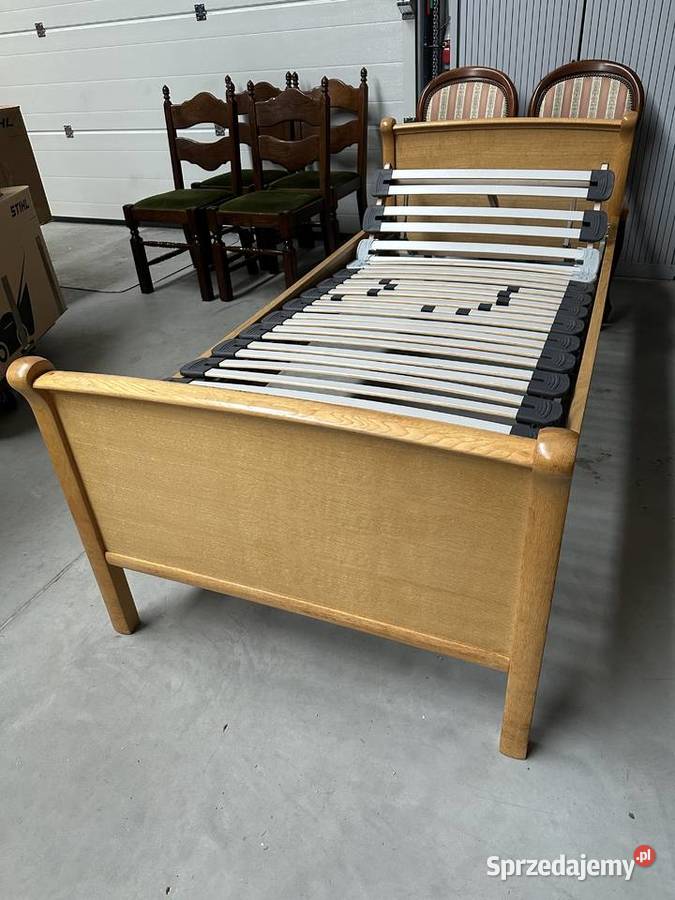 Ładne łóżko 90 ze stelażem unoszonym i materacem Sławoszewek